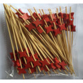 Bamboo Sticks Skewers with Red Star Decoration